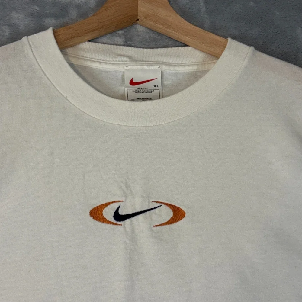 Vintage Nike Center Swoosh Embroidery T-Shirt White XL  Boxy Oval